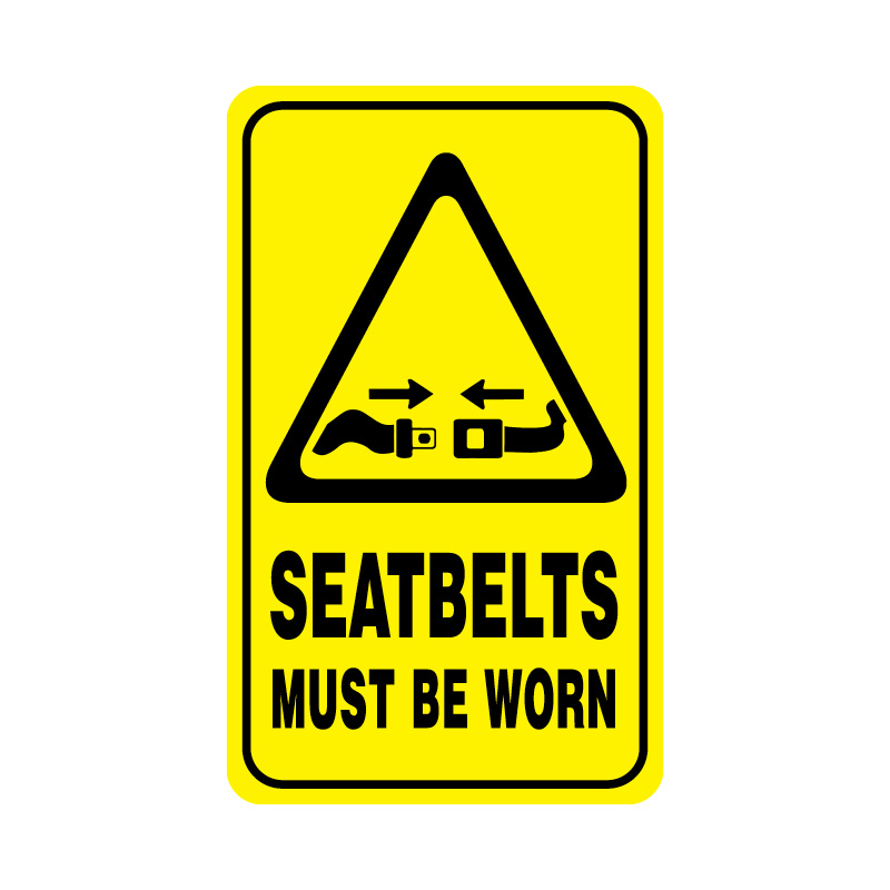 Warning seat belts must be worn sticker water/fade proof 7 year vinyl 