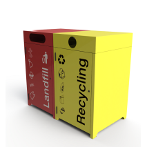 Athens Bin Enclosure - Cube Cover with Custom Coloured Bases & Signage