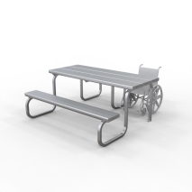 Aluminium Picnic Setting Traditional Style - Wheelchair Accessible - Option A