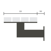 Woodville Bench - Wall Mount (Measurements)
