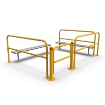 Driver Safe Zones - Double Rail U-Bollard Kit (Pedestrian Duty) - with Benches