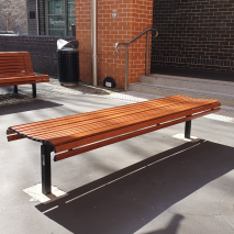 Madrid Bench (Custom) - Wood Grain Aluminium - Western Red Cedar