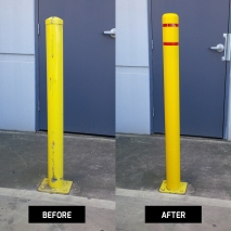 Plastic Bollard Covers (Before and After)