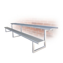 Aluminium Wall Mounted Bench/Table Combination - 4m