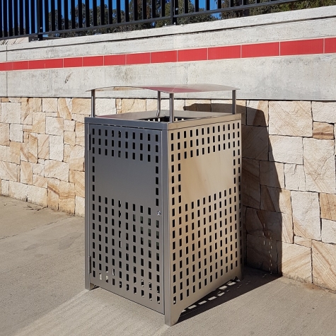 Athens Bin Enclosure - Stainless Steel Laser Cut Curved Cover