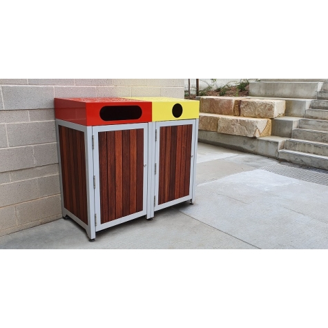 Athens Bin Enclosure - TS Base & Red Cube Cover + Athens Bin Enclosure - TS Base & Yellow Cube Cover