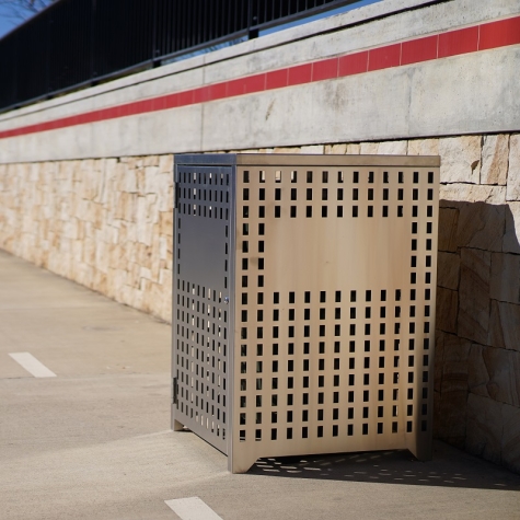 Athens Bin Enclosure - Stainless Steel Laser Cut Open Top