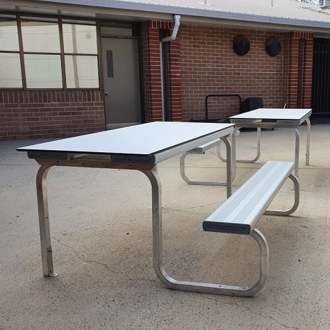 Aluminium Picnic Setting - Traditional 1-Sided (Stand Up/Sit Down)