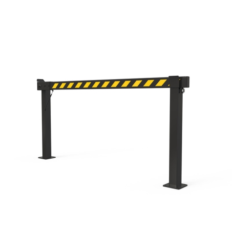 Reflective Tape Black & Yellow Stripe Applied to Gate Boom