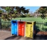 Athens Bin Enclosure - PC Base & Red Cube Cover & Red Door, Blue Cube Cover & Blue Door & Yellow Cube Cover & Yellow Door + Matching Signage