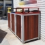 Athens Bin Enclosures - Timber Slat Base with Custom Coloured Curved Covers