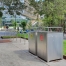 Athens Bin Enclosure - Stainless Steel Curved Cover + Custom Waste & Recycling Signage