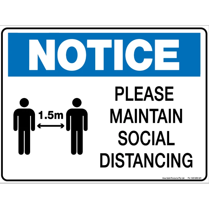 Notice Please Maintain Social Distancing - COVID-19 - Coronavirus Signage